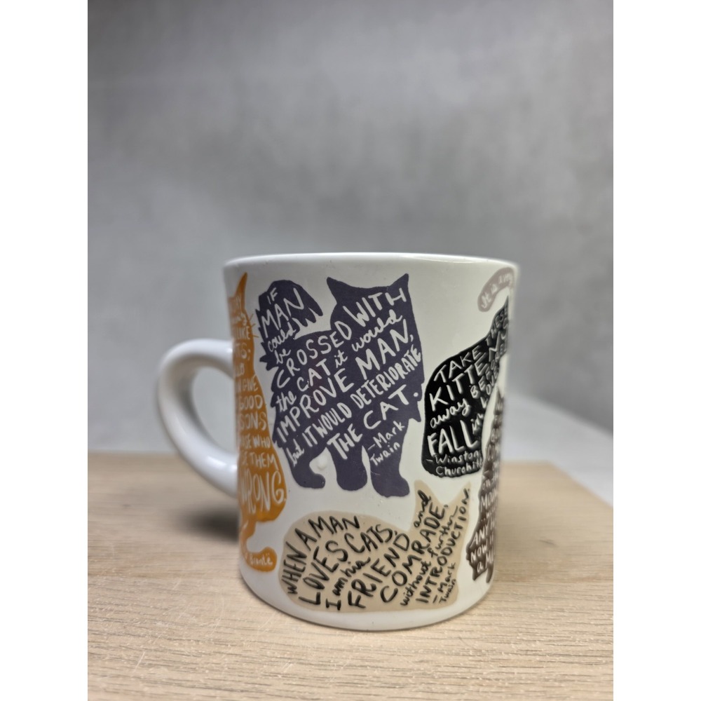 Unemployed Philosophers Guild Literary Cat Mug Famous Author Quotes 12oz